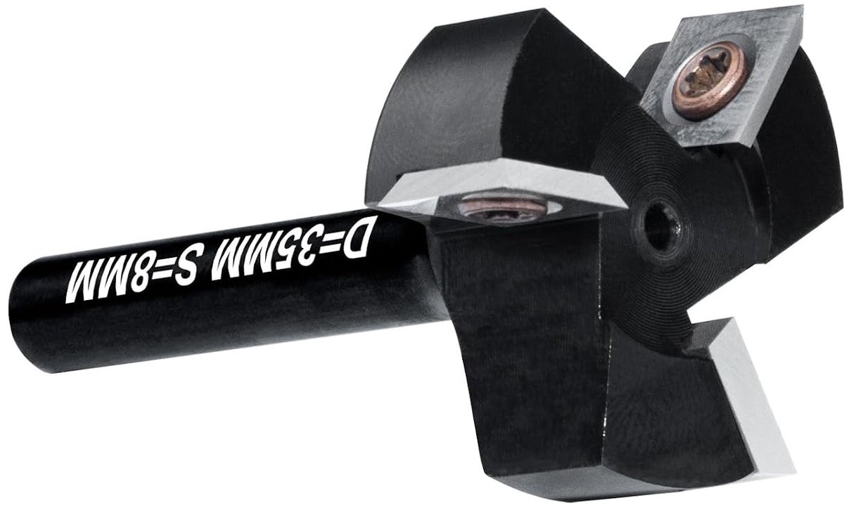 Vlakfrees - Diameter 35 mm - Schacht 8 mm - Gecoate Hardmetalen Messen - Voor Houtbewerking