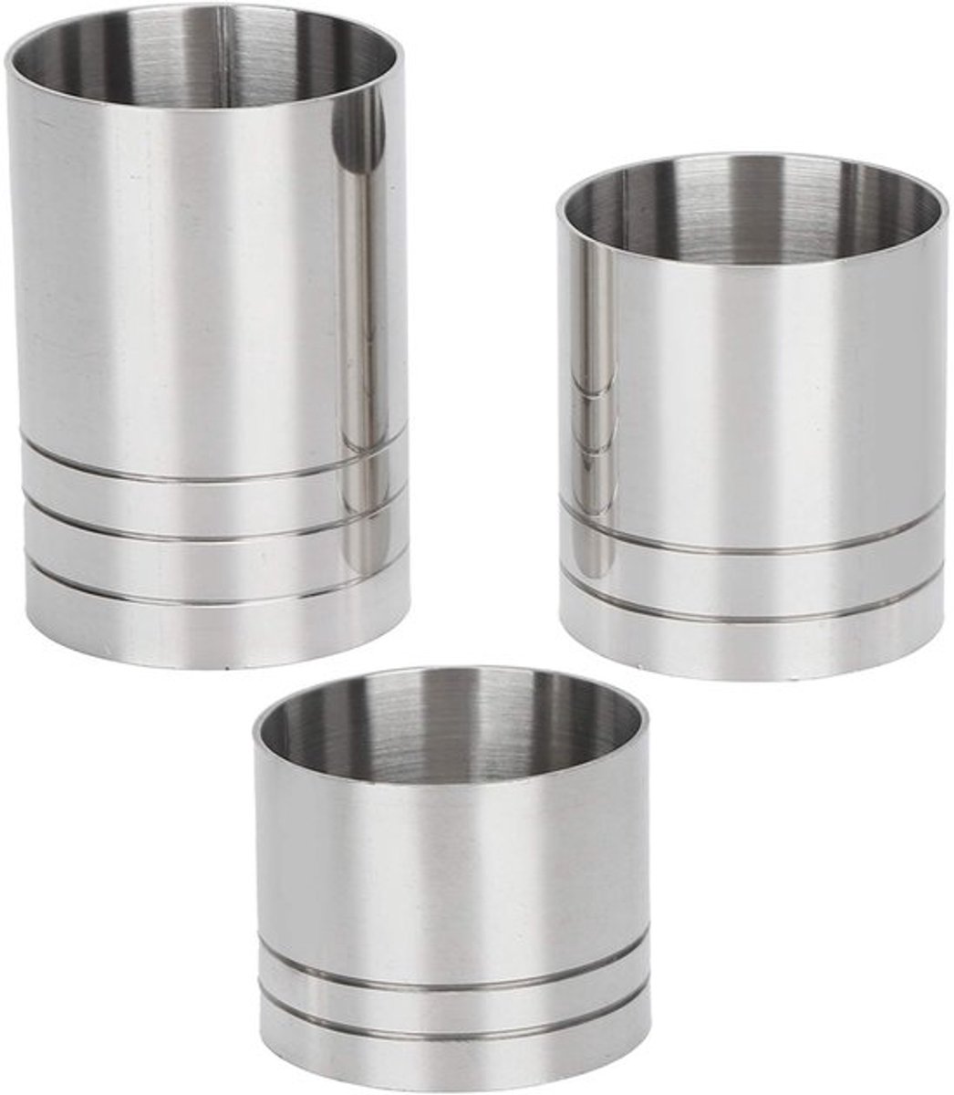 Maatbeker Cocktail Jigger Set - 25/35/50 ml - Roestvrij Staal - Barman Tool - Compact - Lichtgewicht 123 g
