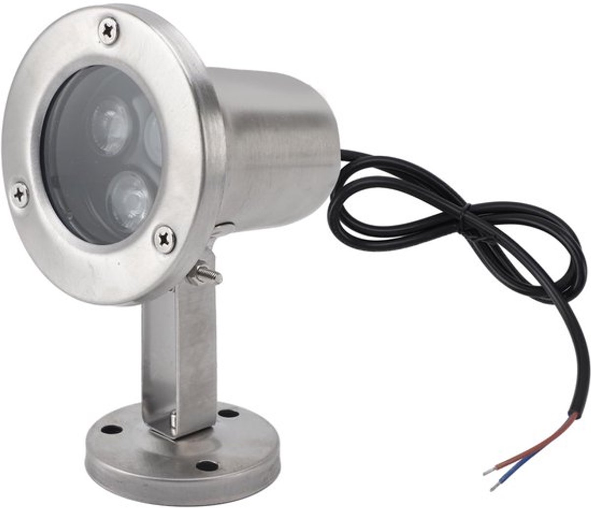 Vijverlamp 3W LED - Waterdicht IP68 - Roestvrij Staal - Energiebesparend - Onderwaterinstallatie - Warm Wit Licht - Onderwaterlamp