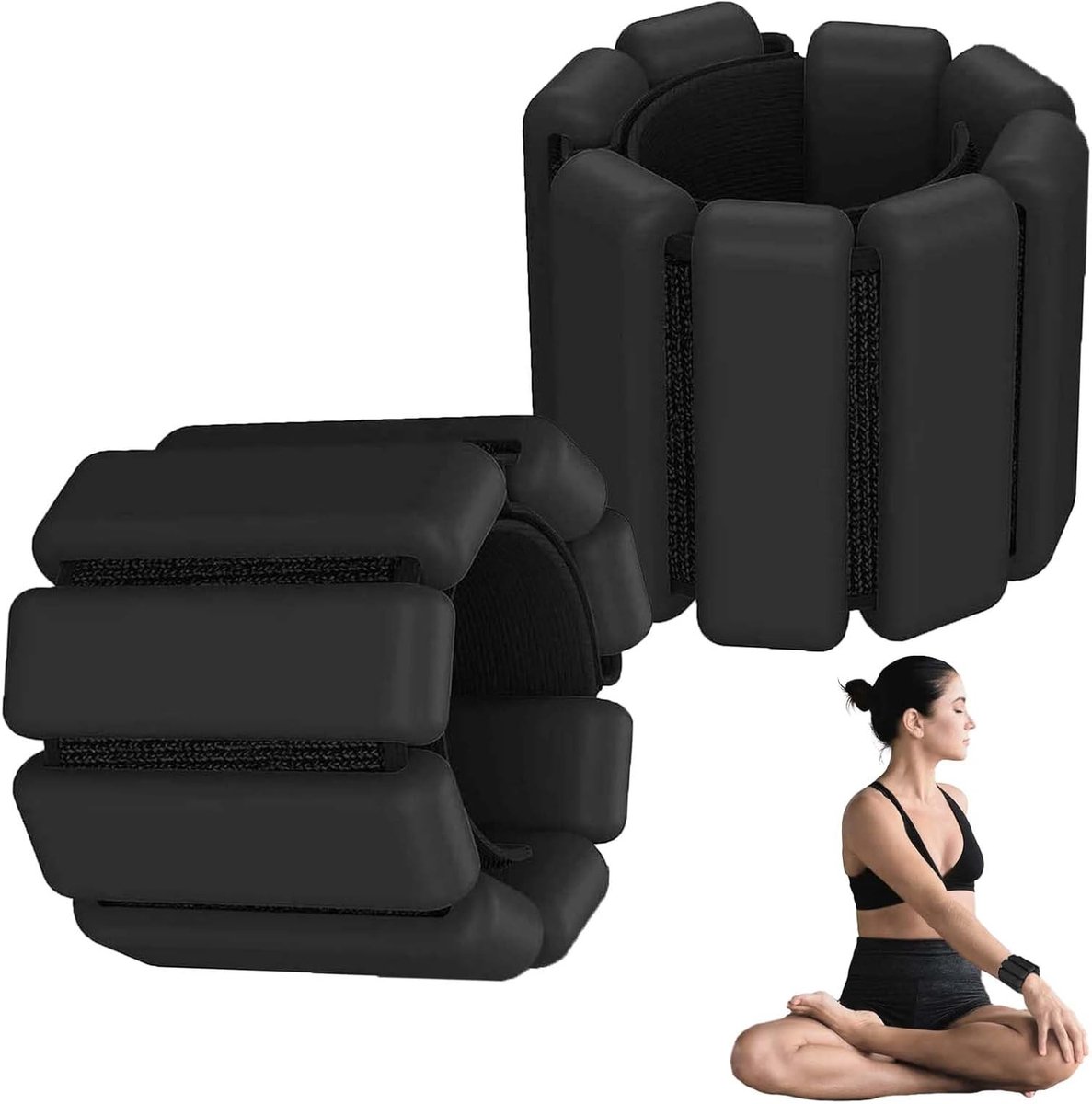 Verstelbare Gewichten voor Pols en Enkel, Duurzame Silicone Gewichten, Ideaal voor Yoga, Dans en Joggen, 2lb Set
