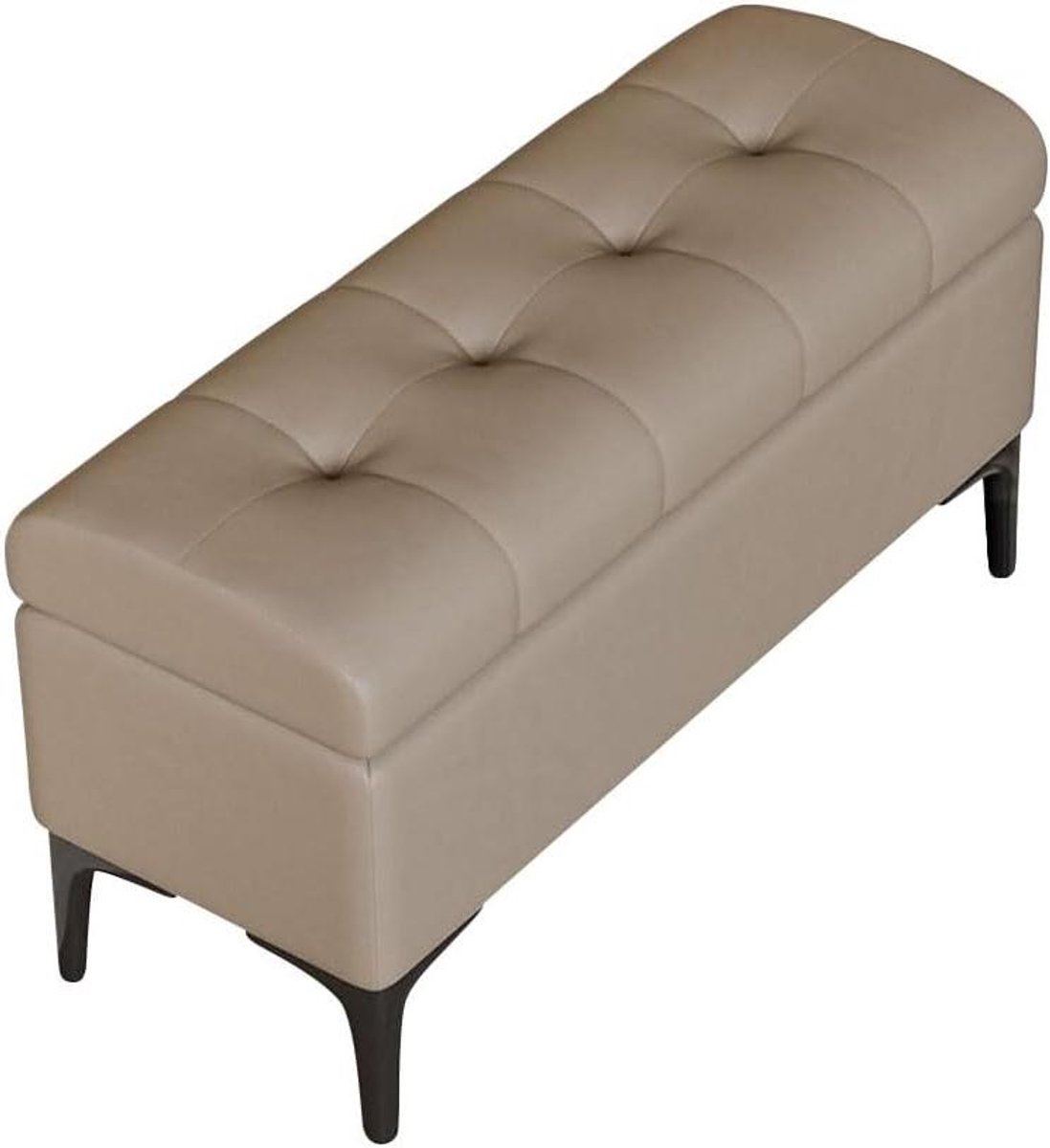 Opbergpoef Met Kussen - Voetenbank Klapbaar - Slaapkamer Entree - Verborgen Opbergvak - 80 cm - Khaki