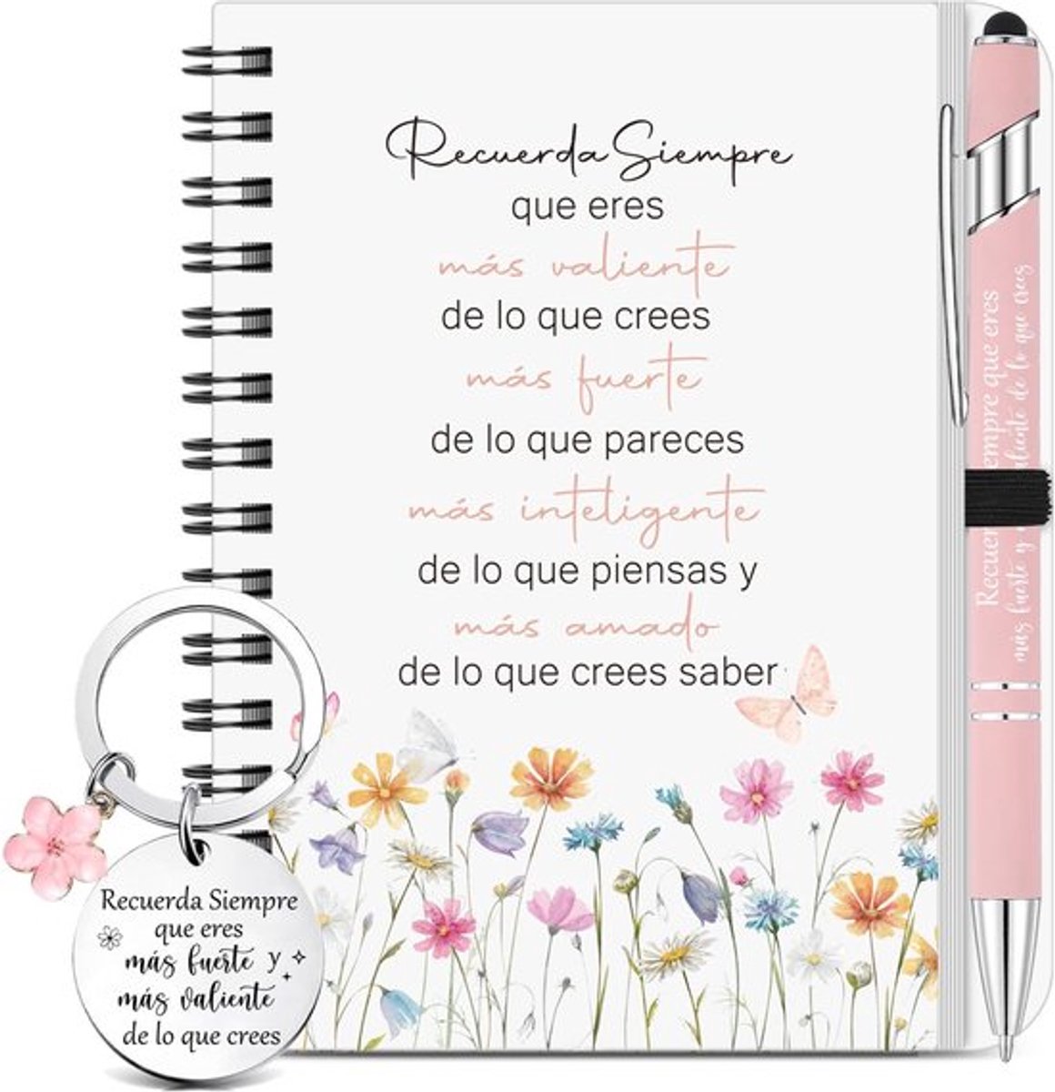 Cadeauset 3-delig - Notitieboek/Sleutelhanger/Balpen - Motiverend Cadeau - Inspirerende Geschenken - Perfect voor Verjaardag/Kerstmis - Geschenkset