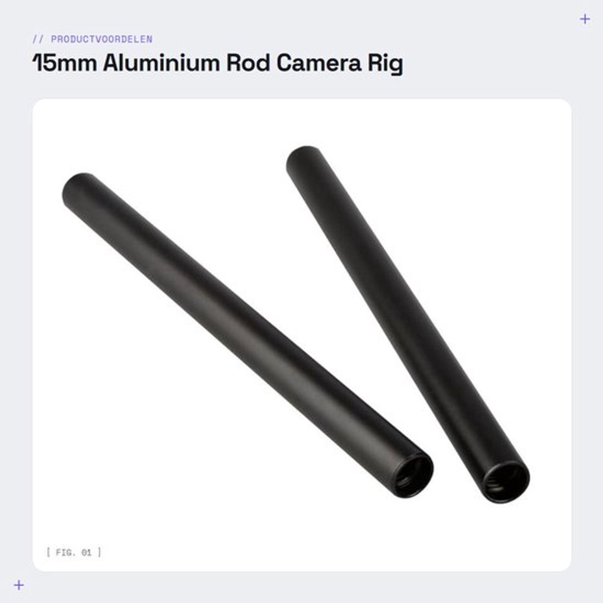 15mm Aluminium Rod - Camera Rig Accessoires - 20 cm Lengte - Zwart - Stevige Aluminium Rails - Geschikt voor Camera en Monitor
