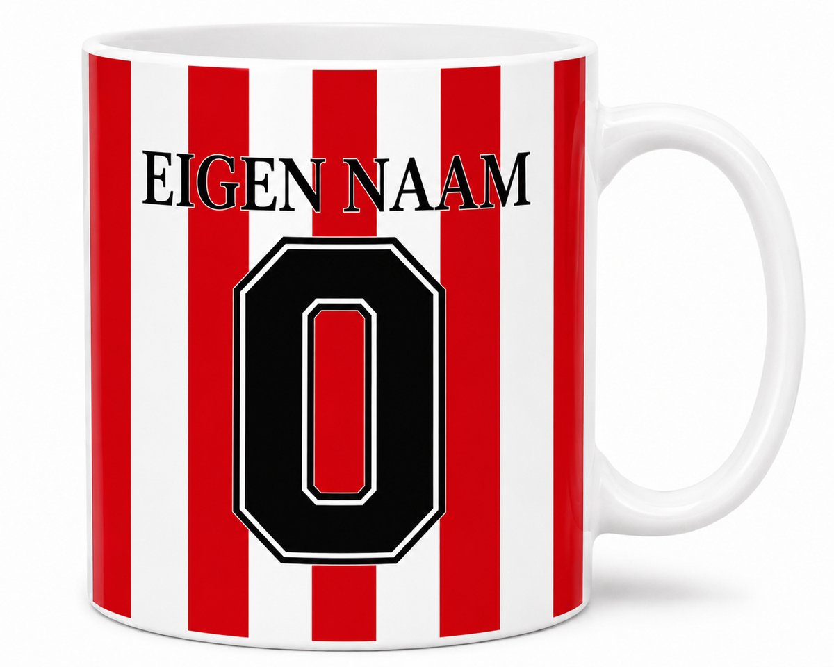 Voetbal mok - Voetbal mok met naam en rugnummer - Beker - Voetbal beker- Mok- Mok met naam - Mokken - XLX®