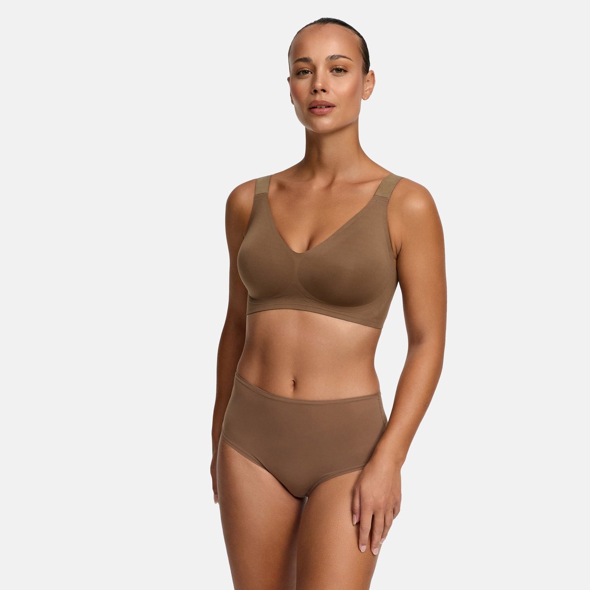 cfab - Comfort Minimizer BH-Caramel-S - BH Zonder Beugel Voorgevormd - Ondergoed - Naadlos