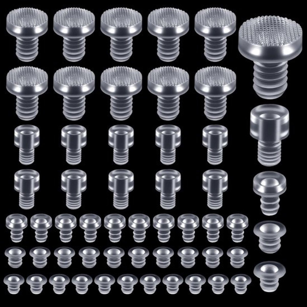 Aanslagbuffers 50 stuks - Transparante Rubberbuffers - Antislip Noppen - 5 Maten - Veilig voor Glasplaten - Flexibel Gebruik - Rubberen Noppen