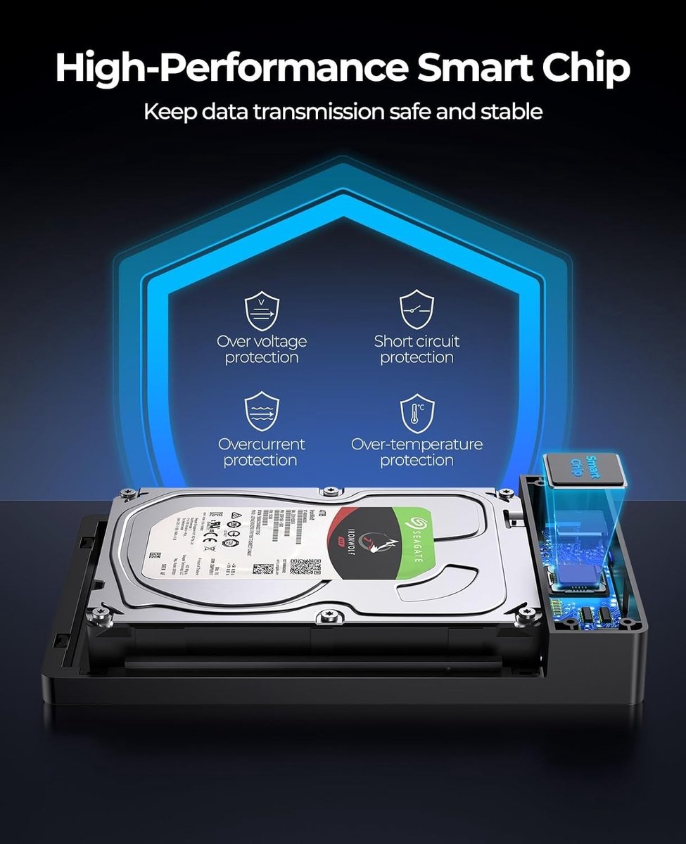 Thijox - Externe Hardeschijfbehuizing 3.5 inch USB 3.0 met UASP, Toolloze Installatie, 12V/2A Voeding, Tot 20TB, Ideaal voor Opslag en Back-ups