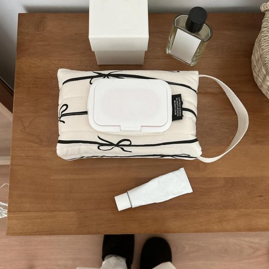 Babydoekjes Dispenser - Vochtig Doekjes Houder - Hygiënisch Opbergen - Met Klepdeksel - 24 x 15 x 6 cm - Ivoor — afbeelding 3