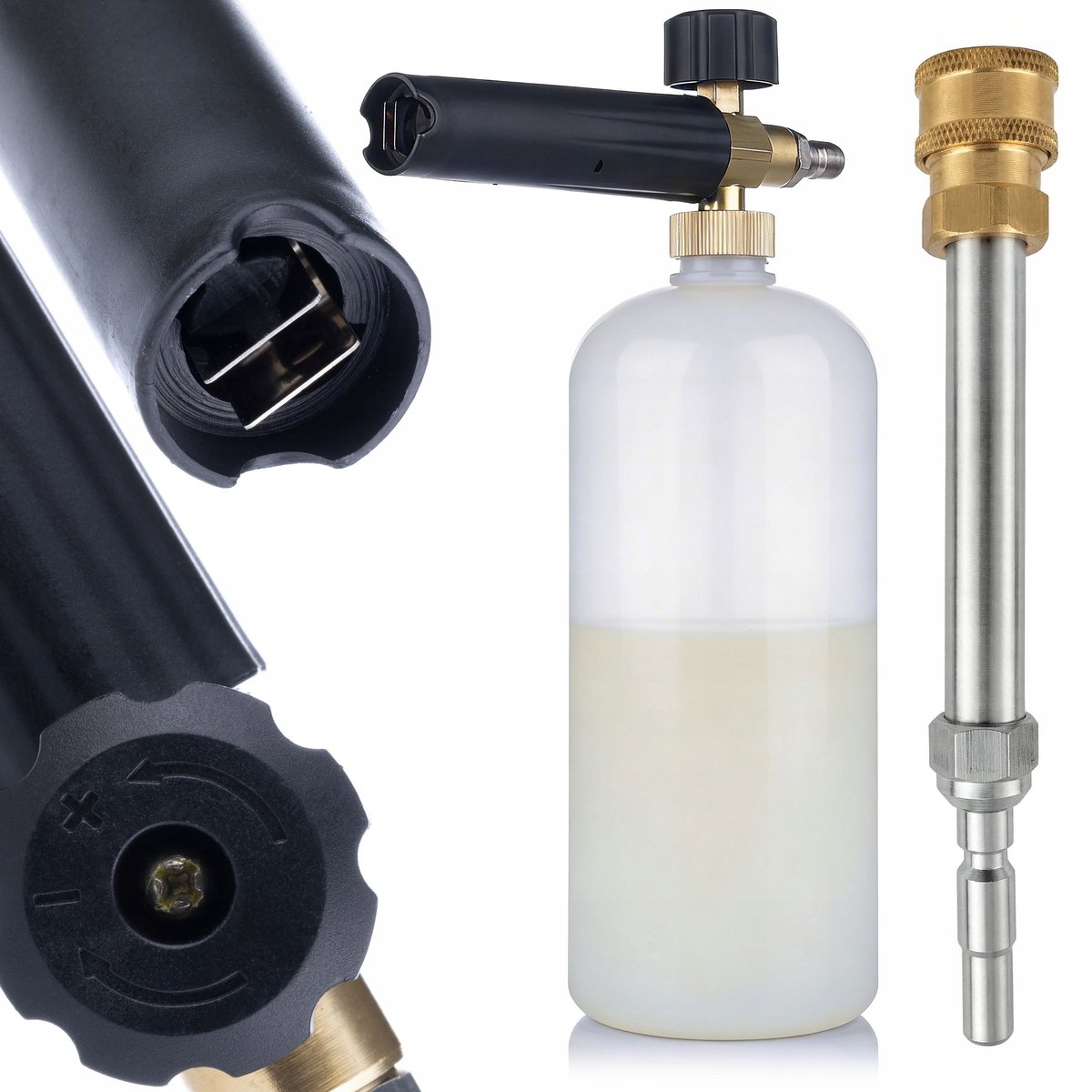 Rosfix Schuimpistool Set Hogedruklans - Regelbare Schuim - 1 L, 1/4" QC, 200 Bar - Geschikt voor Kränzle