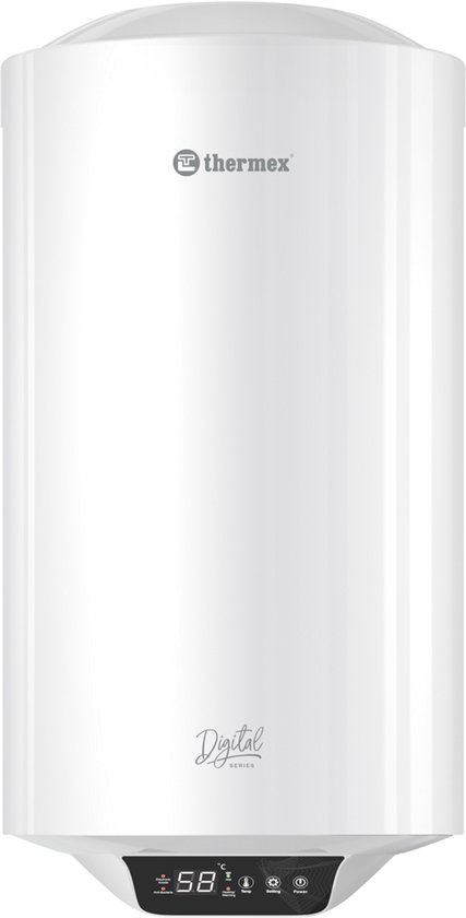Witte Thermex boiler met het logo "thermex" en "Digital Series"..