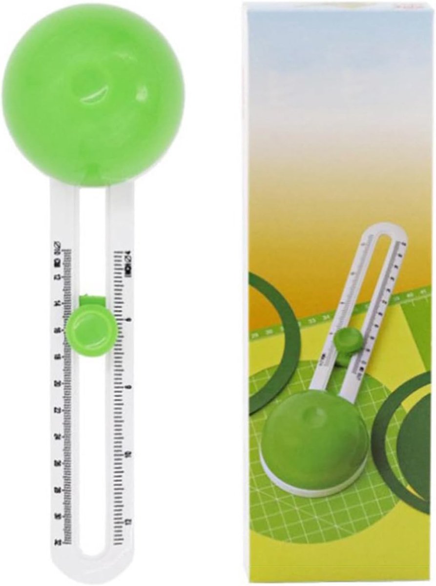 Verstelbare cirkelsnijder voor papier en karton, ideaal voor wenskaarten en knutselprojecten, snijdiameter 8-32 cm, inclusief 3 messen en gebruiksvriendelijk ontwerp