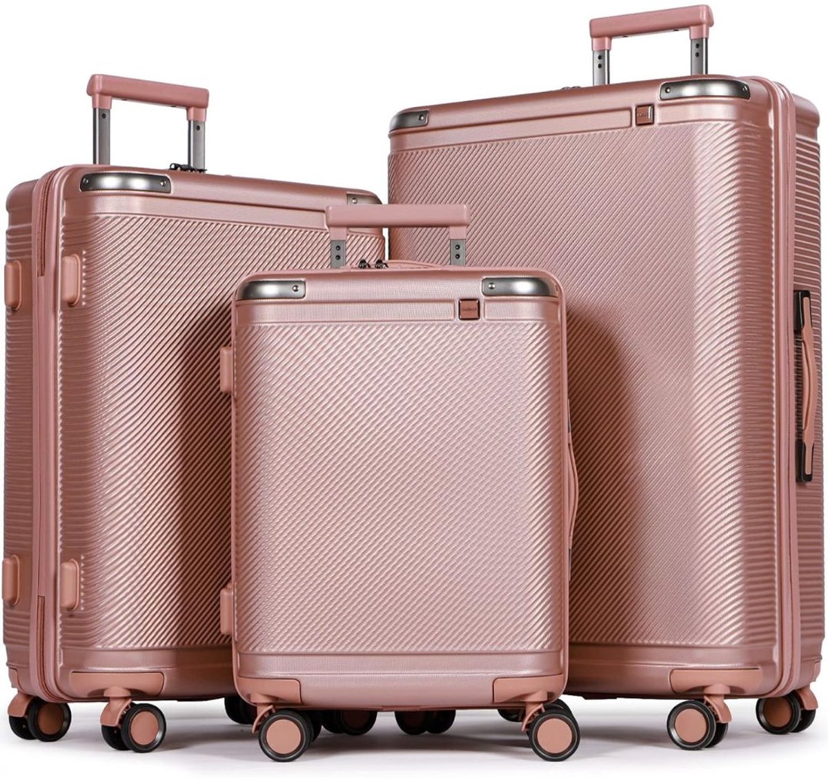 NIVA® Kofferset - Reiskoffer Set - Koffer Handbagage - Roze - 49cm x 30cm x 78cm