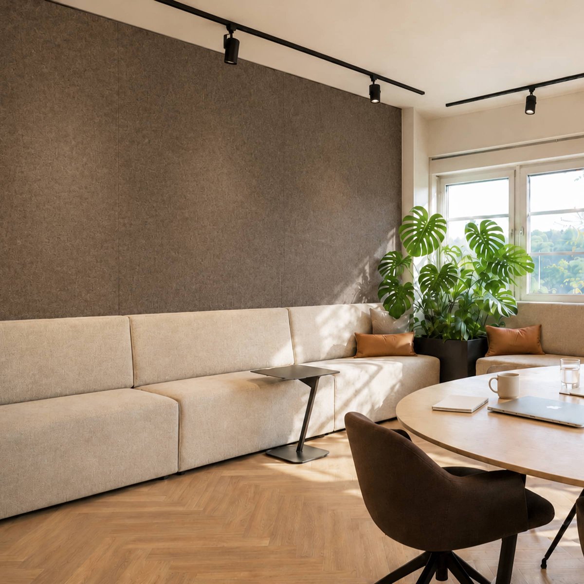 Vilt Wandpaneel - Bruingrijs - 60x100cm - Kamer26
