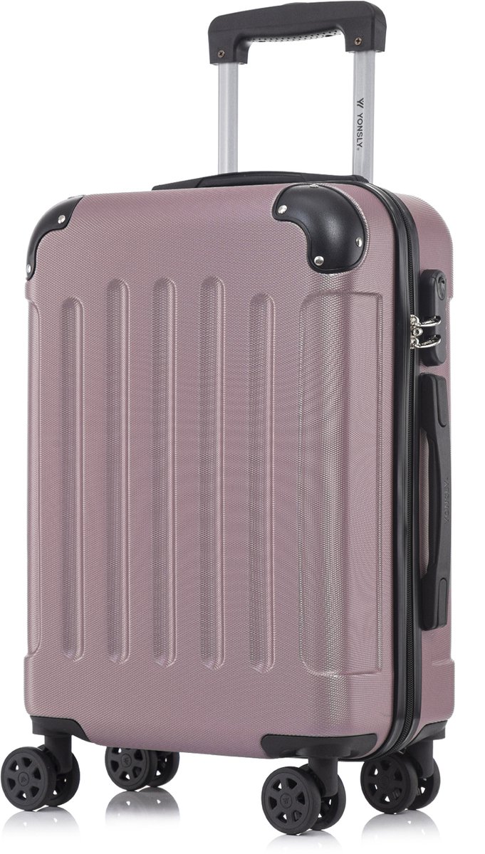 YONSLY Handbagage Koffer - 55cm - 40 L - Cijferslot- 361° Draaibare Wielen - Roze