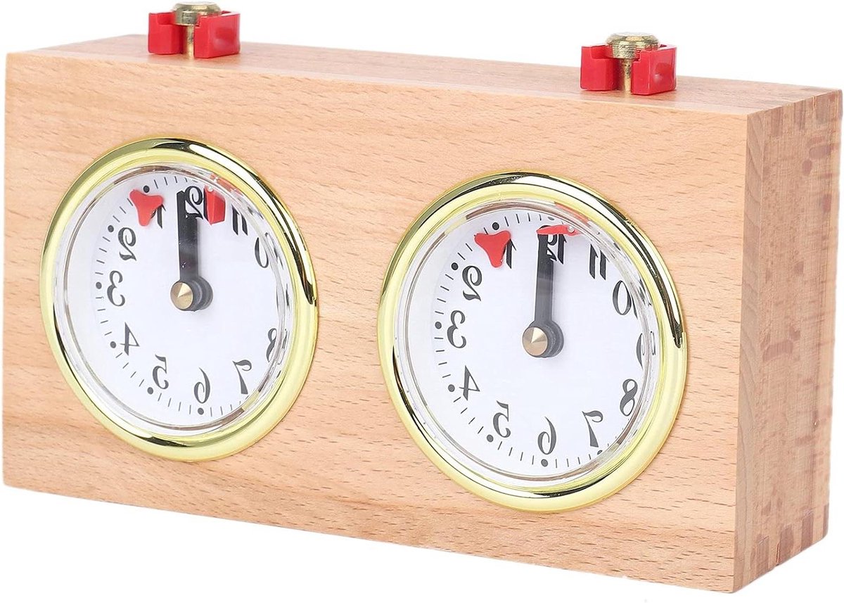 Digitale Schaakklok - Schaaktimer Hout - Wedstrijd Tijdmeting - Professionele Timer - Draagbaar Ontwerp - Natuurlijk Hout