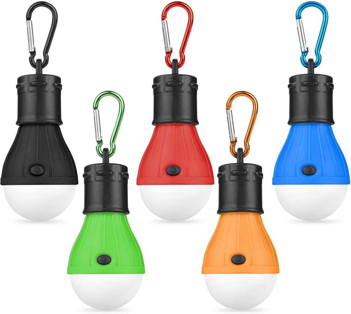 GELLDG 5 Stuks Elektrische Campinglaternen - LED Zeltlicht - 12x5,3cm - Lichtgewicht en Compact - 3 Lichtstanden - Geschikt voor Kamperen, Vissen en Noodverlichting - Kunststof