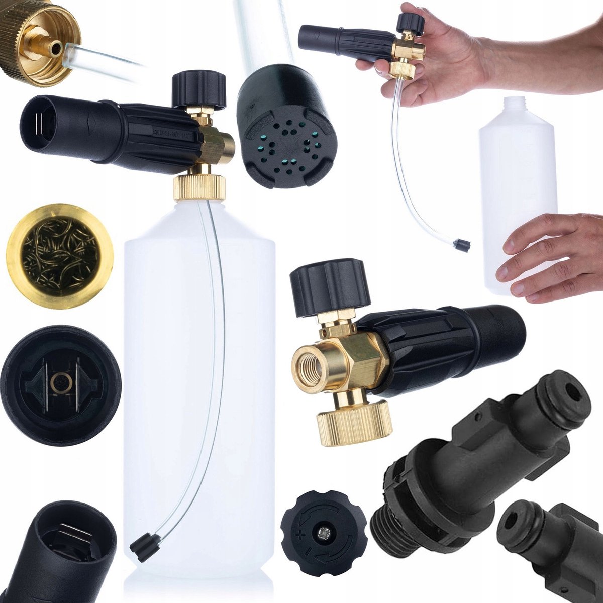 Rosfix Schuimpistool S0401 Set - Met Adapter - Spuitmond 1,23 Mm - 1000 Ml - G1/4F, 220 Bar