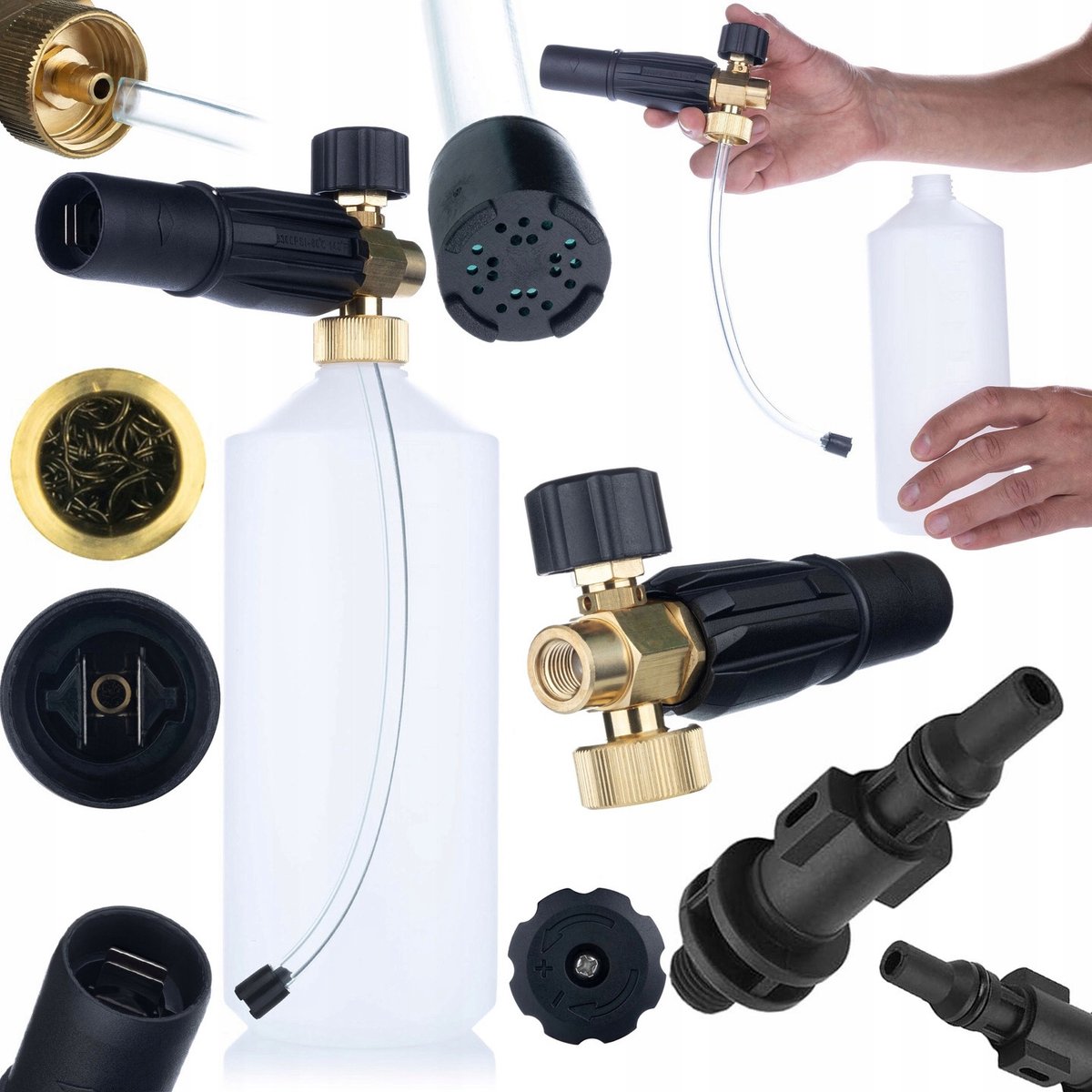 Rosfix Schuimpistool S0401 Set - 1000 Ml Schuimflacon - Spuitmond 1,23 Mm - G1/4F Rvs - Max 220 Bar