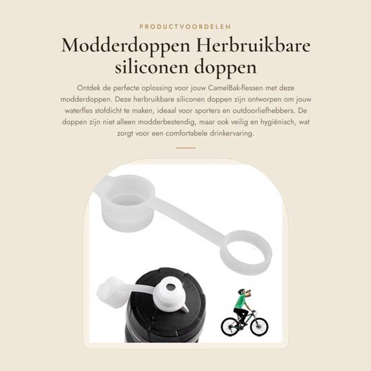 Modderdoppen 20 mm - Siliconen Dop - Herbruikbare Vervangende Dop - Waterflesaccessoires - Modderbestendig - Veilig en Hygiënisch - Flesdop