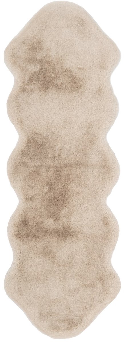Padiro hoogpolig vloerkleed 60 x 180 cm - crème - modern effen design - geschikt voor vloerverwarming - van polyester