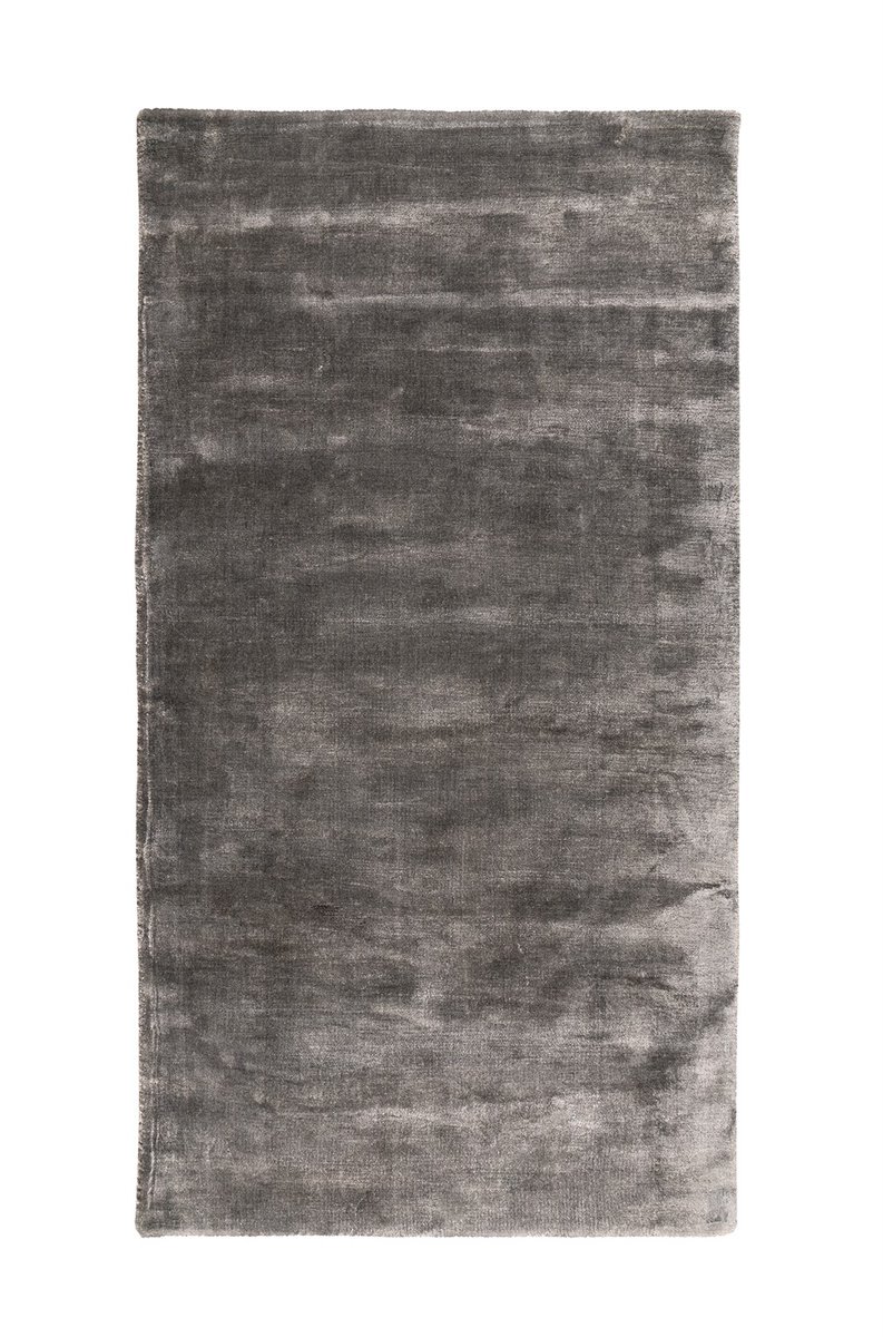 Padiro laagpolig vloerkleed 120 x 170 cm - grijs - modern effen design - van viscose