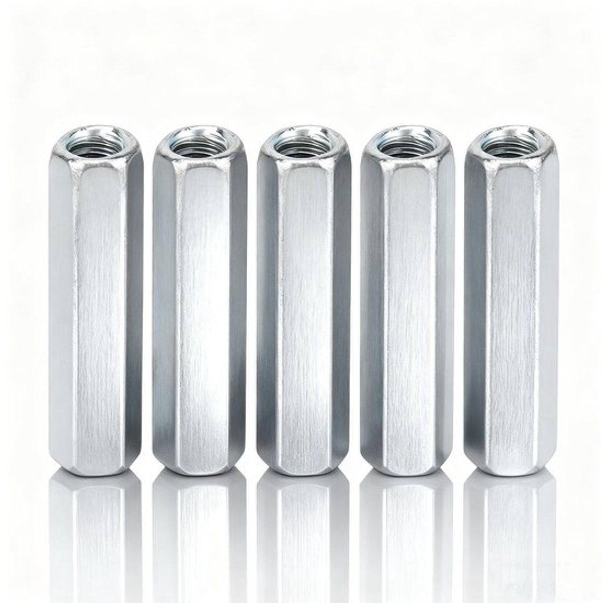 Zeskantmoer - Lange Schacht - 3 Stuks - Gegalvaniseerd Staal - Corrosiebestendig - M6 x 40 - Moeren