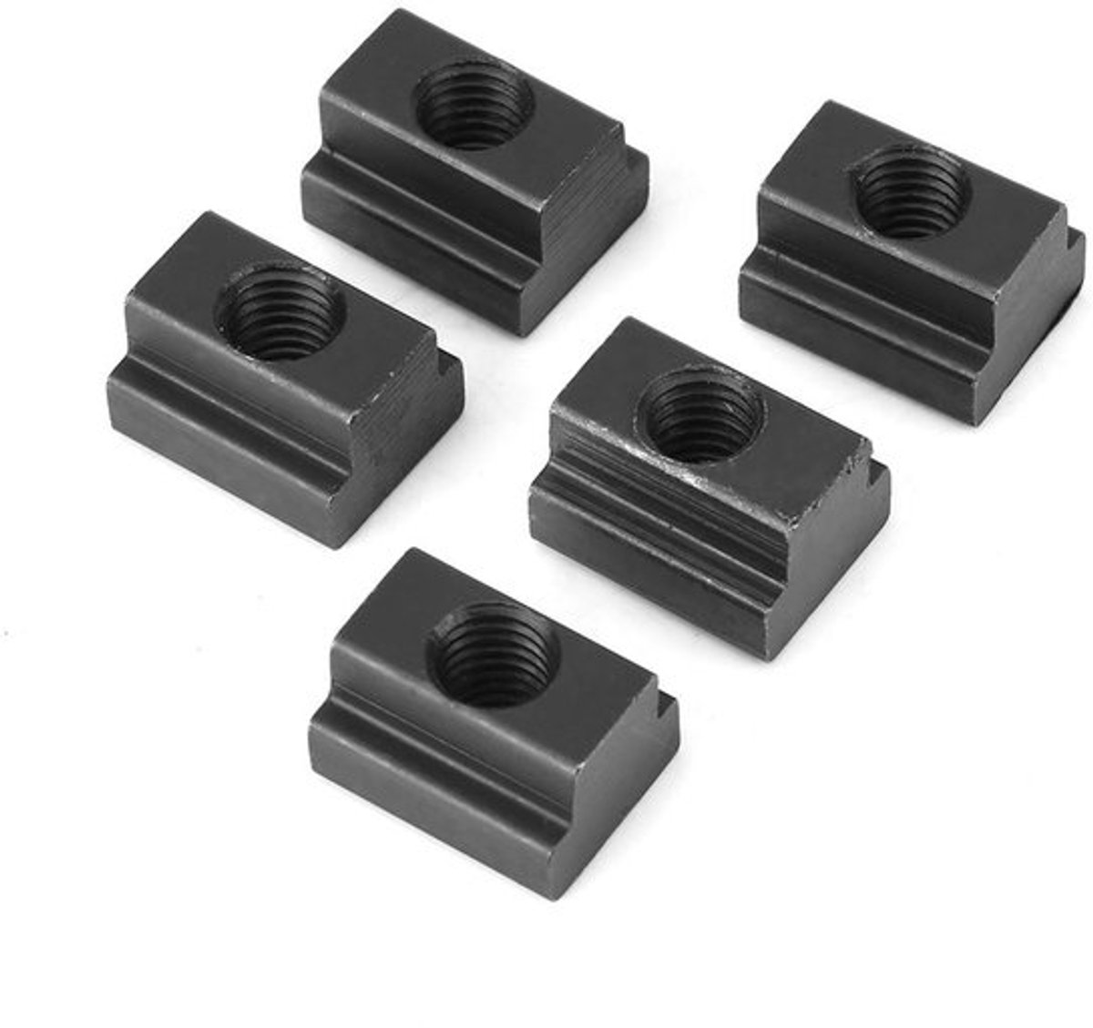 T-moer Zwart Oxide Afwerking - M8/M10 Schroefdraad - 45 Staal - Hoge Hardheid - Voor T-groef-Aluminiumprofielen - 100 g Gewicht - T-groefmoer