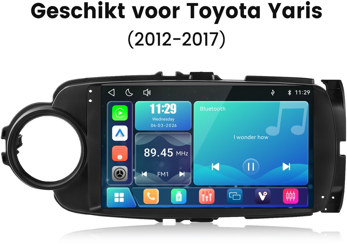 Cestovet Autoradio - Geschikt voor Toyota Yaris 2012-2017 - Carplay & Android auto - LINUX - FM Bluetooth WIFI RDS