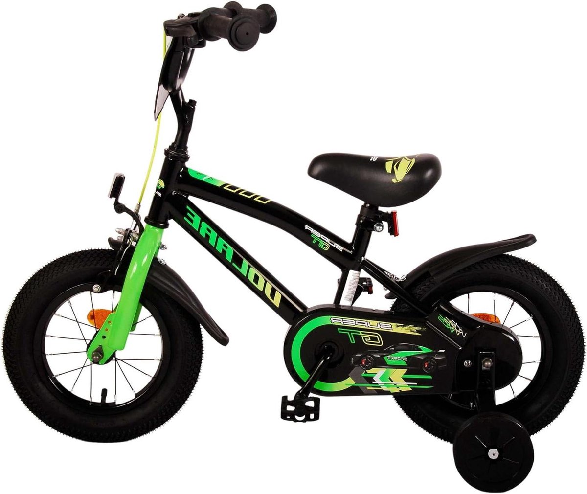 Kinderfiets - Jongensfiets - Leren Fietsen - Stevig Frame - 12 inch - Groen