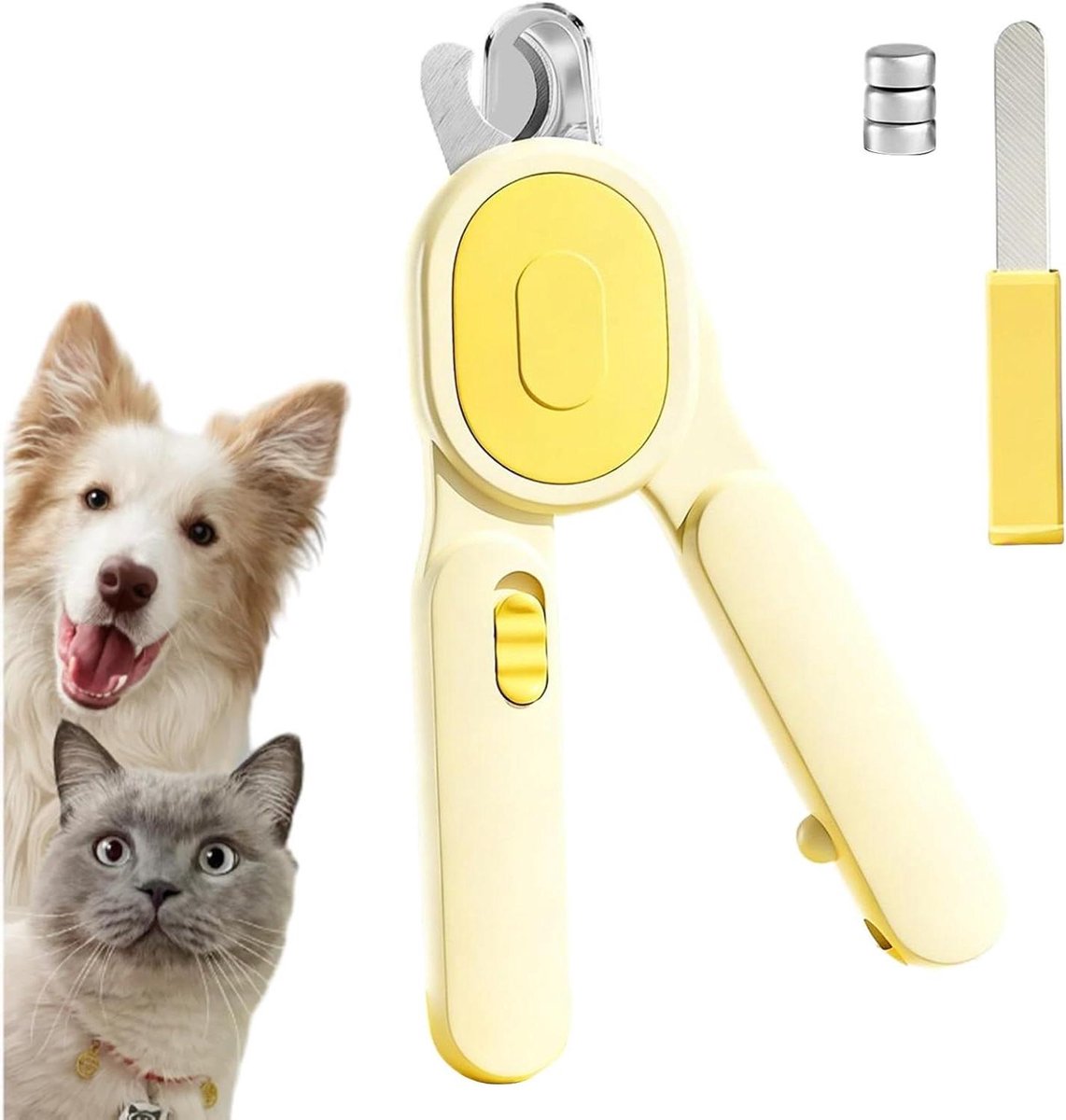 Honden Nagelknipper - Nagelschaar Huisdier - Pootverzorging Huisdier - Met LED Verlichting - 17 x 48 x 25 cm - Geel