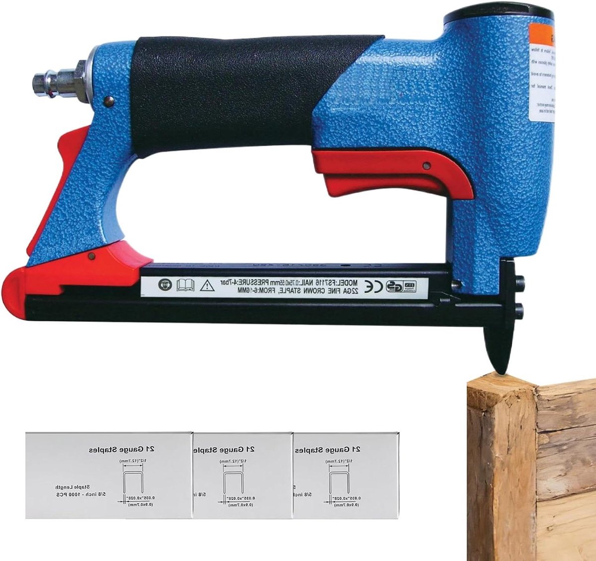 Pneumatische Spijkermachine - Nietpistool Tacker - Afwerkingswerkzaamheden - Geavanceerde Geluidsreductie - 4-8 bar - Aluminium