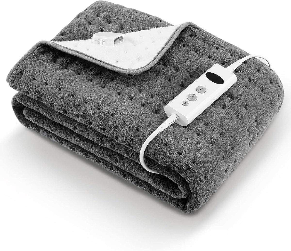 ZRNS® Elektrisch Onderdeken 1 Persoons - Warmtedeken - 10 Warmtestanden - Grijs
