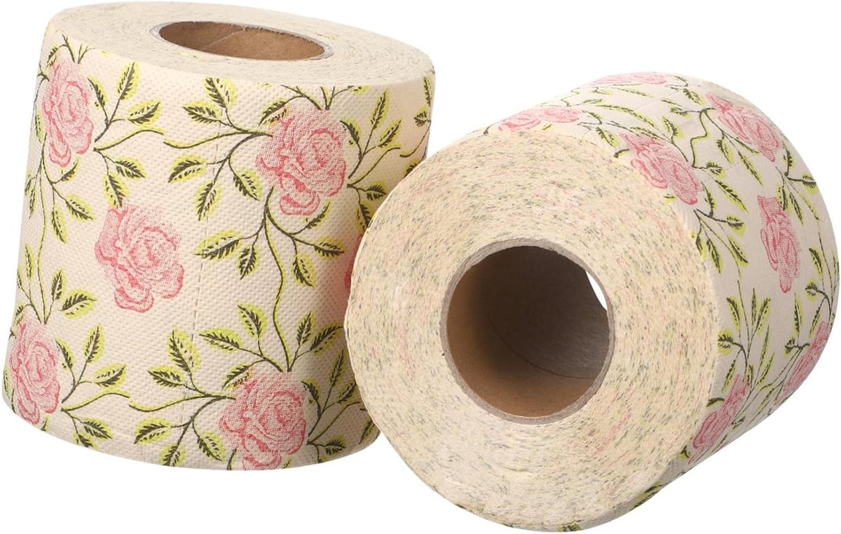 Decoratief Toiletpapier - Bloemenprint Rol - Badkamer Decoratie - Romantisch Bloemendesign - 2 Rollen - Multicolor