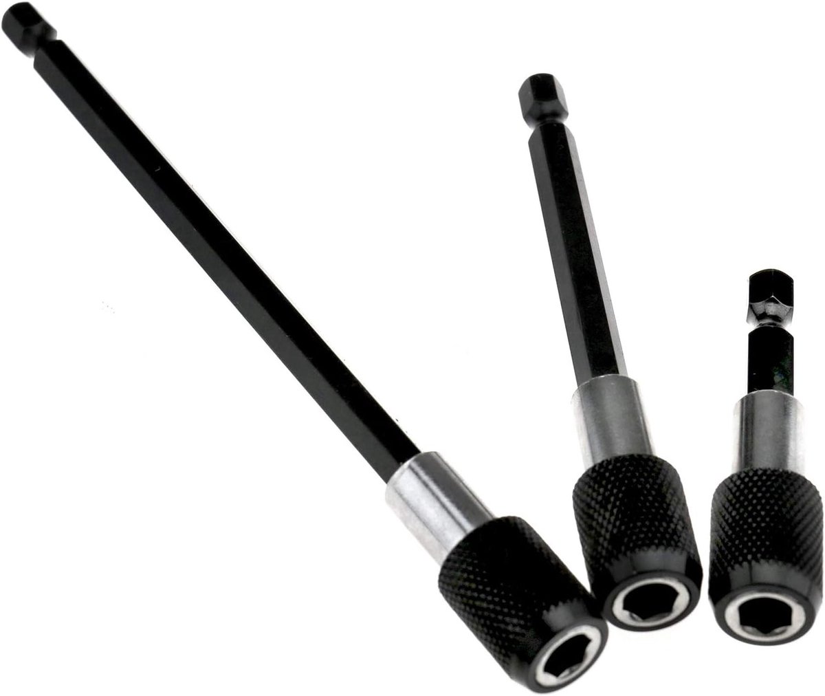 SnelShoppen - 3Pcs Snelle Verandering 1/4" Hex Shank Chuck Magnetische Bit Houder Schroevendraaier Verlengstuk Bits 60mm 100mm 150mm