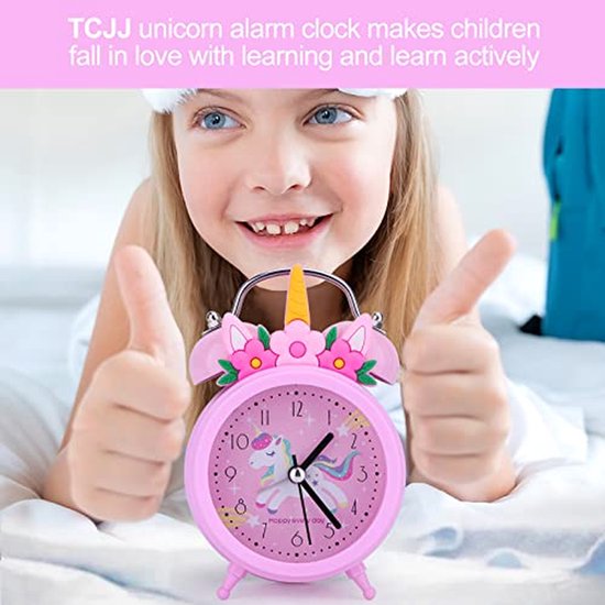 Eenhoorn wekker - Kinderwekker meisjes - Wakker worden - Geruisloos uurwerk - 125 cm hoog - Roze — afbeelding 5