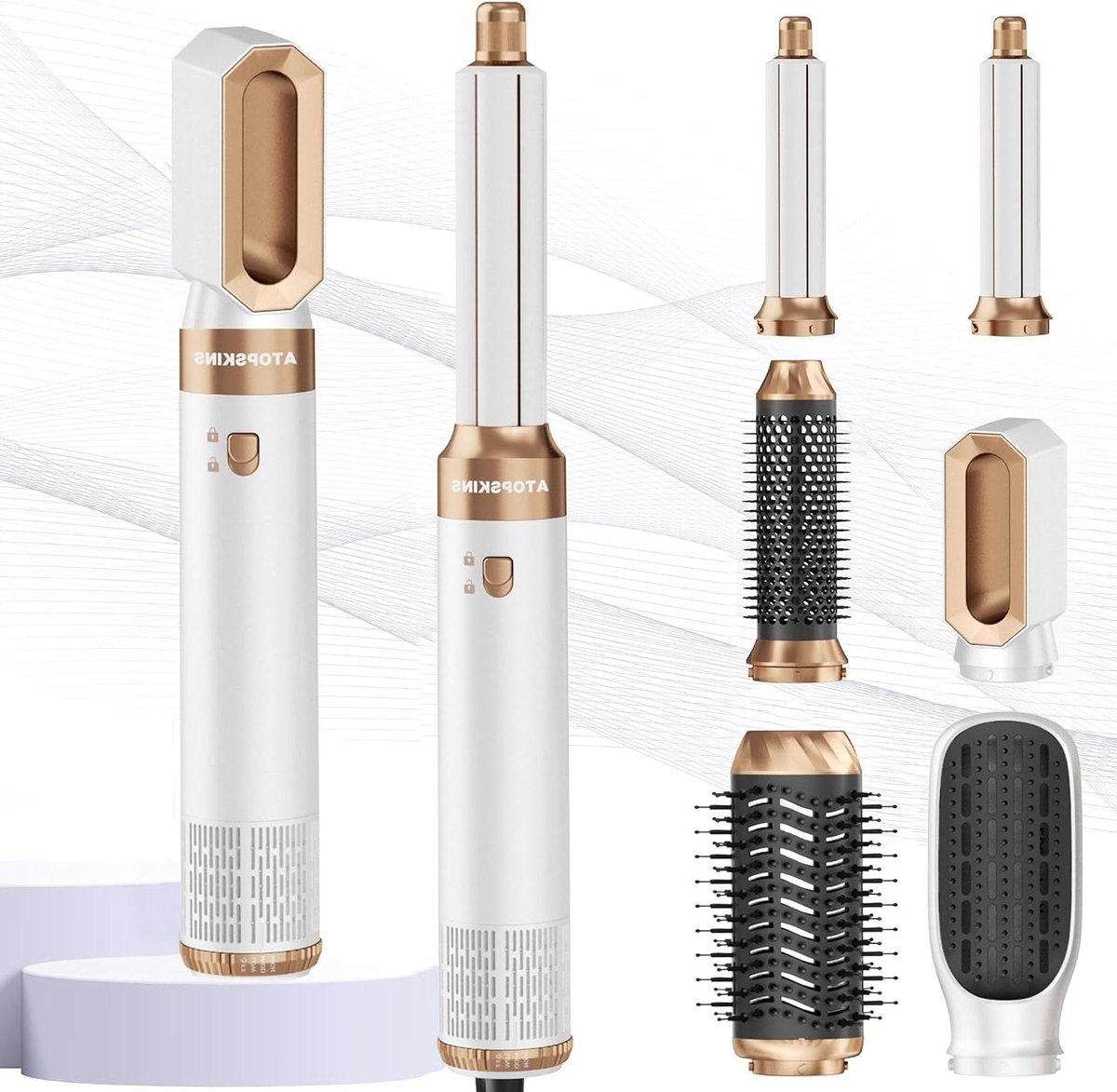 Haarstyler Air Styler - Föhn Borstel Krultang - Haar Stijlen Krullen - 6-in-1 Functies Coanda Effect