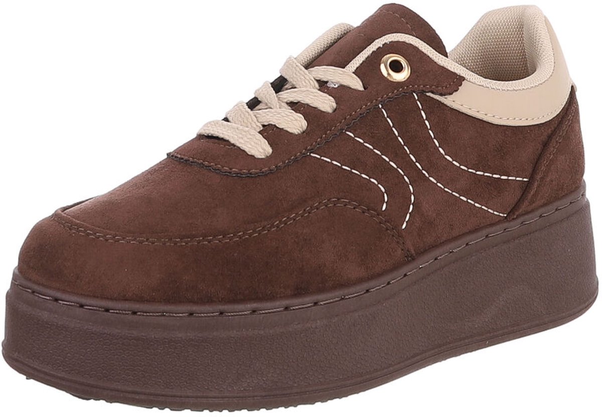 Sneaker - Platformzool en vetersluiting - Casual gebruik Mt:36