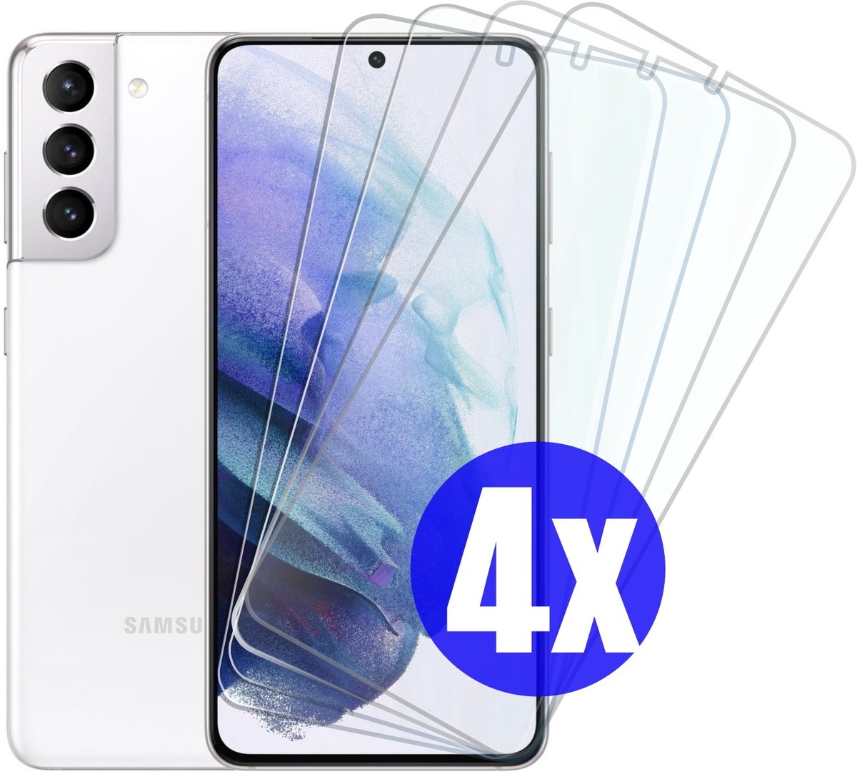 Screenprotector geschikt voor Samsung S21 - Gehard Glas - Tempered Glass Armor Screen Cover - 4 Stuks