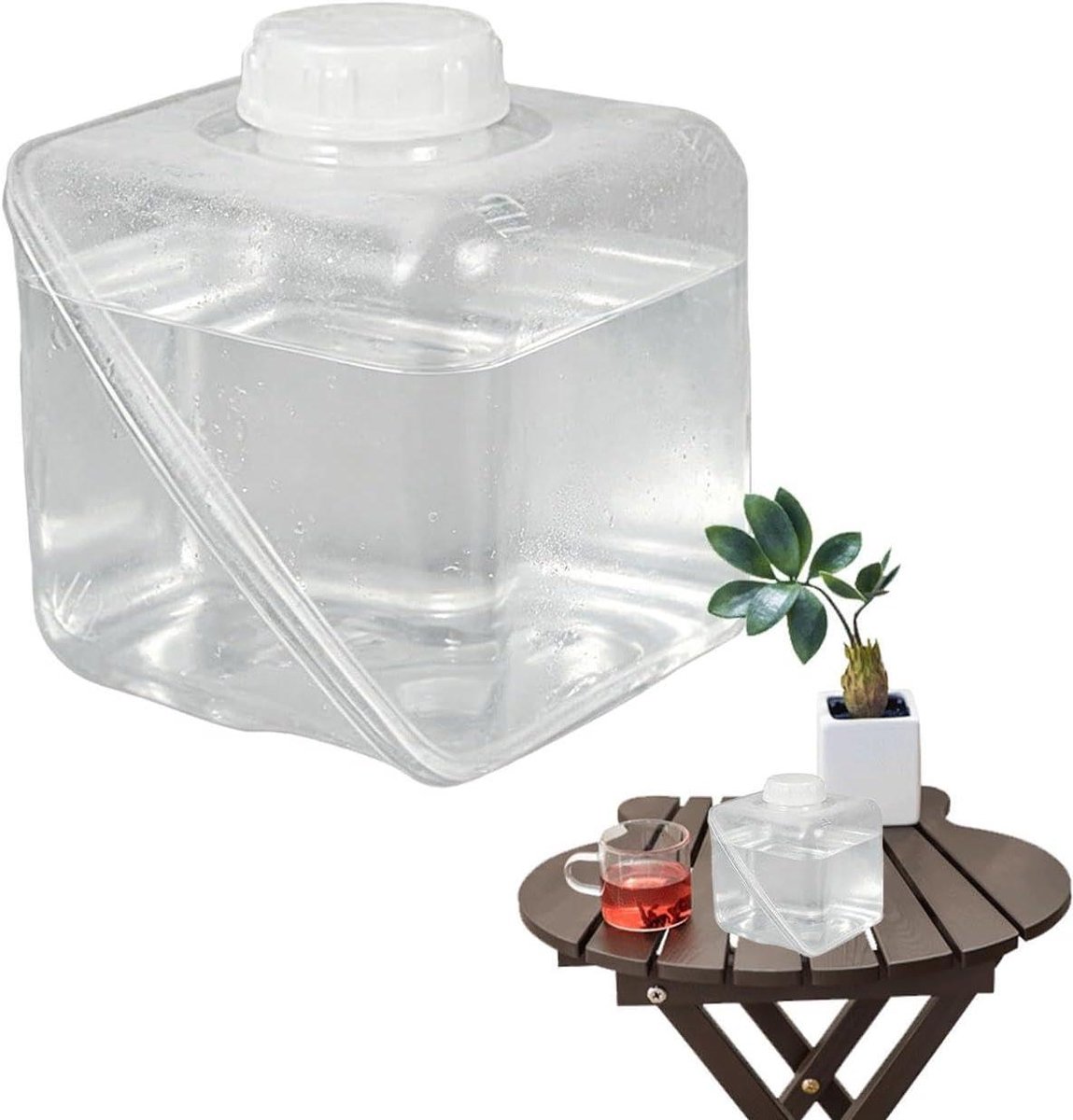 Wateropslagzak - Opvouwbare waterzak - Kamperen en wandelen - Veilig en geurloos ontwerp - 1L of 5L - Transparant
