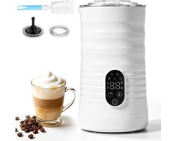 Elektrische Melkopschuimer - Wit - 110 x 104 x 195 mm - 5-in-1 Automatische Melkopschuimer voor Koffiespecialiteiten