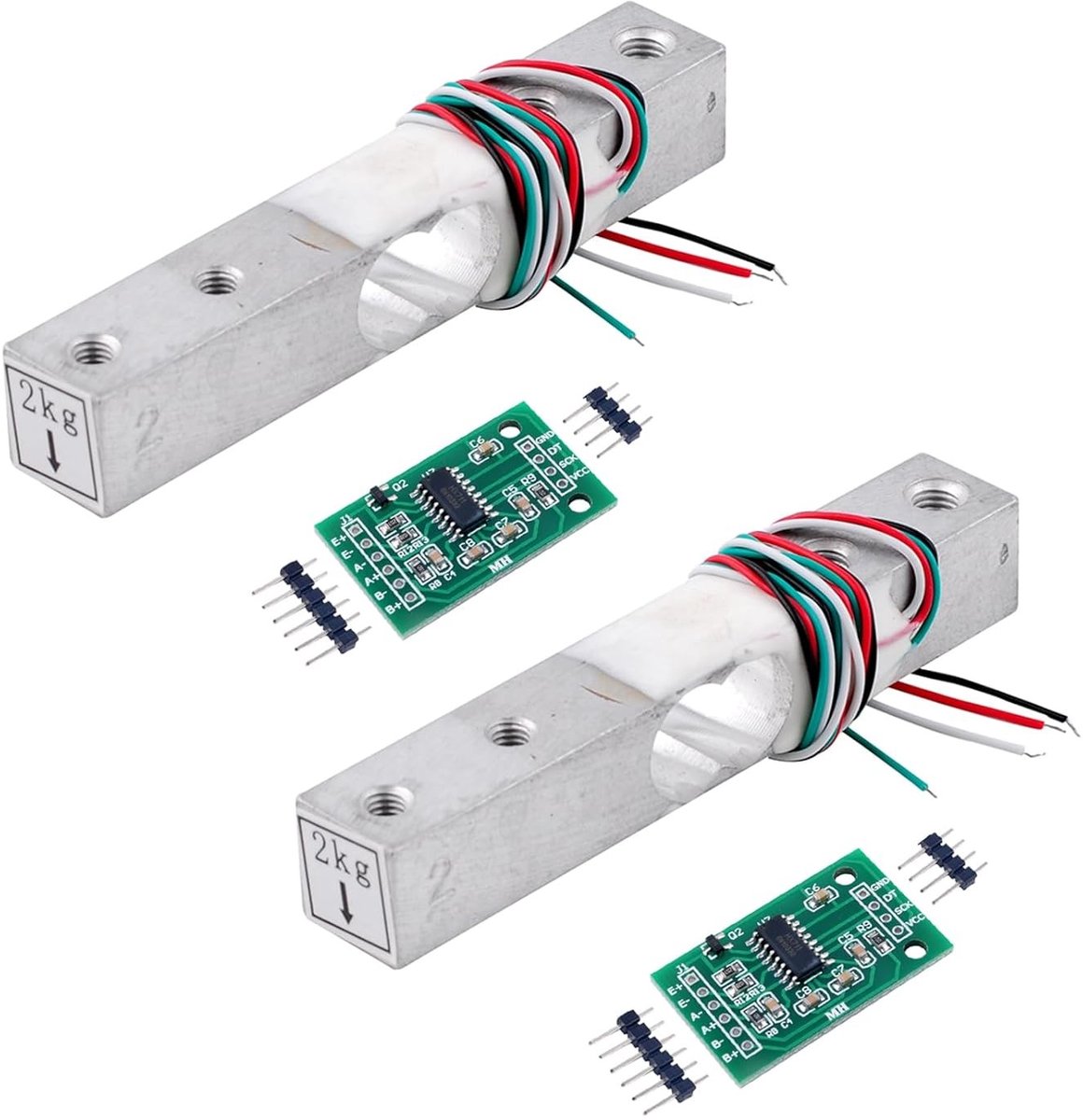 Analoge keukenweegschaal - Zwart - 12,7 x 12,7 x 80 mm - Digitale Gewichtssensor en HX711 AD Module - Voor Arduino en Raspberry Pi