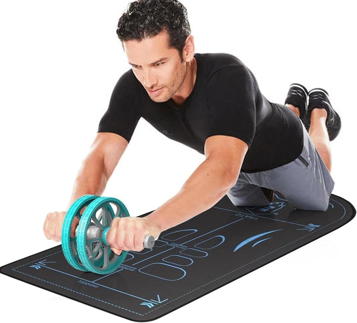 Ab Roller Mat - Kniebeschermer Buikspier - Buikspier Training - Antislip Hoge Dichtheid - 63 x 185 cm - Niet gespecificeerd
