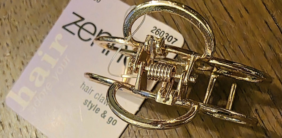 Zenner luxe gouden haarklem small - ovalen ringen - haarspeld open goud - 4,5 cm - sierklem