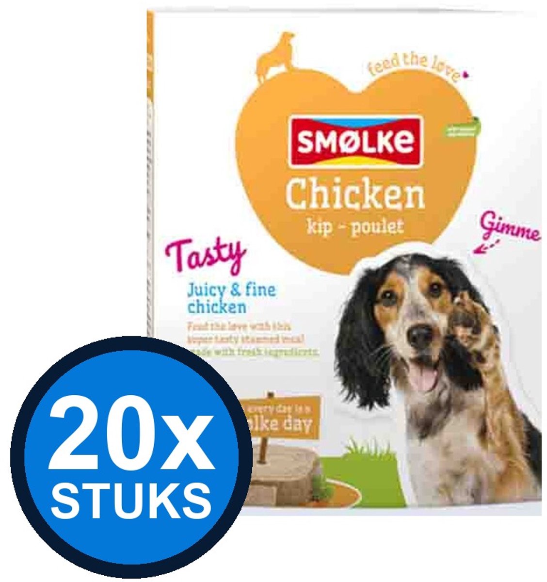 Smølke Smølke hond vers gestoomd kip 395gr