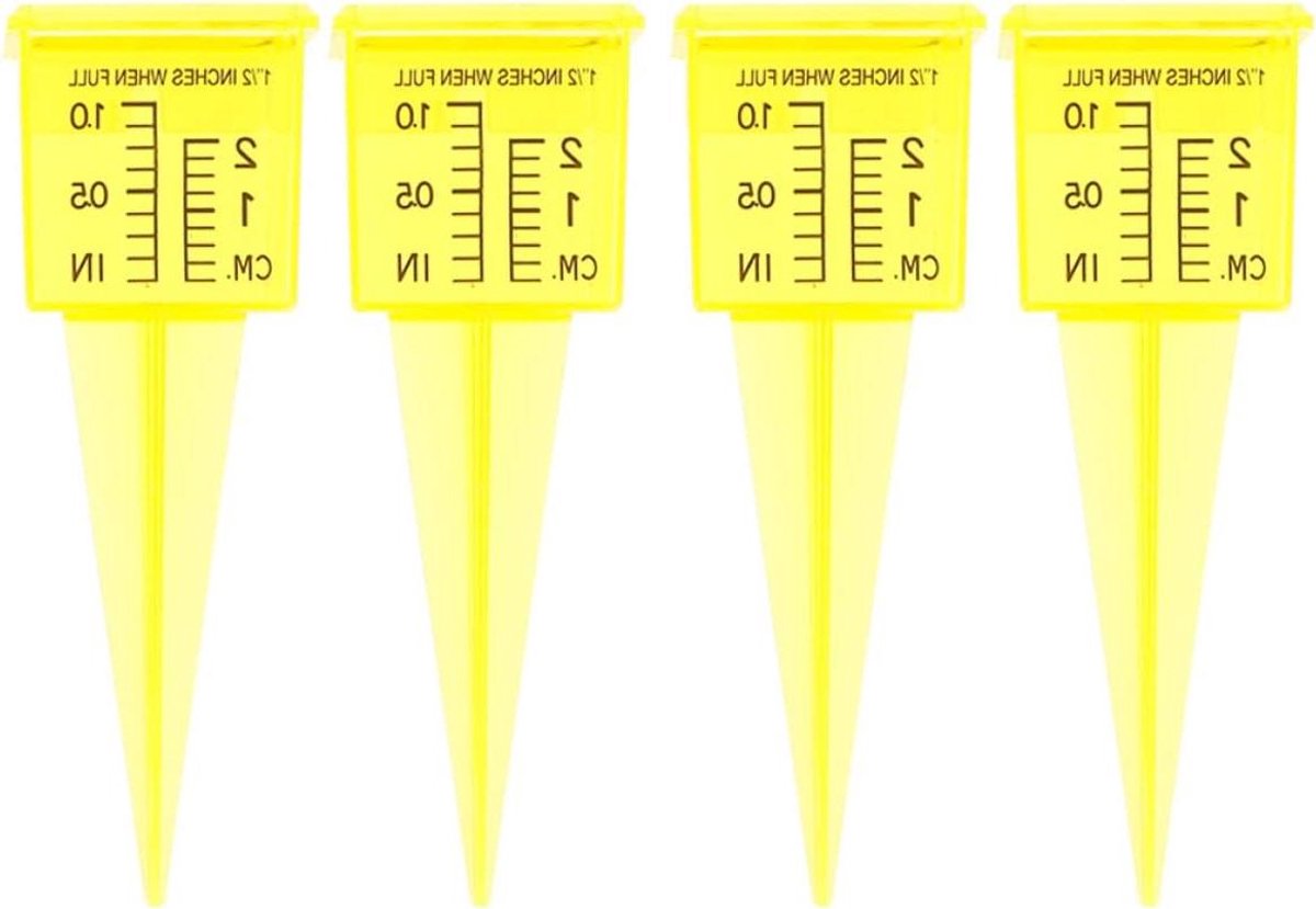 Regenmeters Tuin - Neerslagmeters 5 Stuks - Meten Regenval - Grote Capaciteit - 5 Stuks - Geel