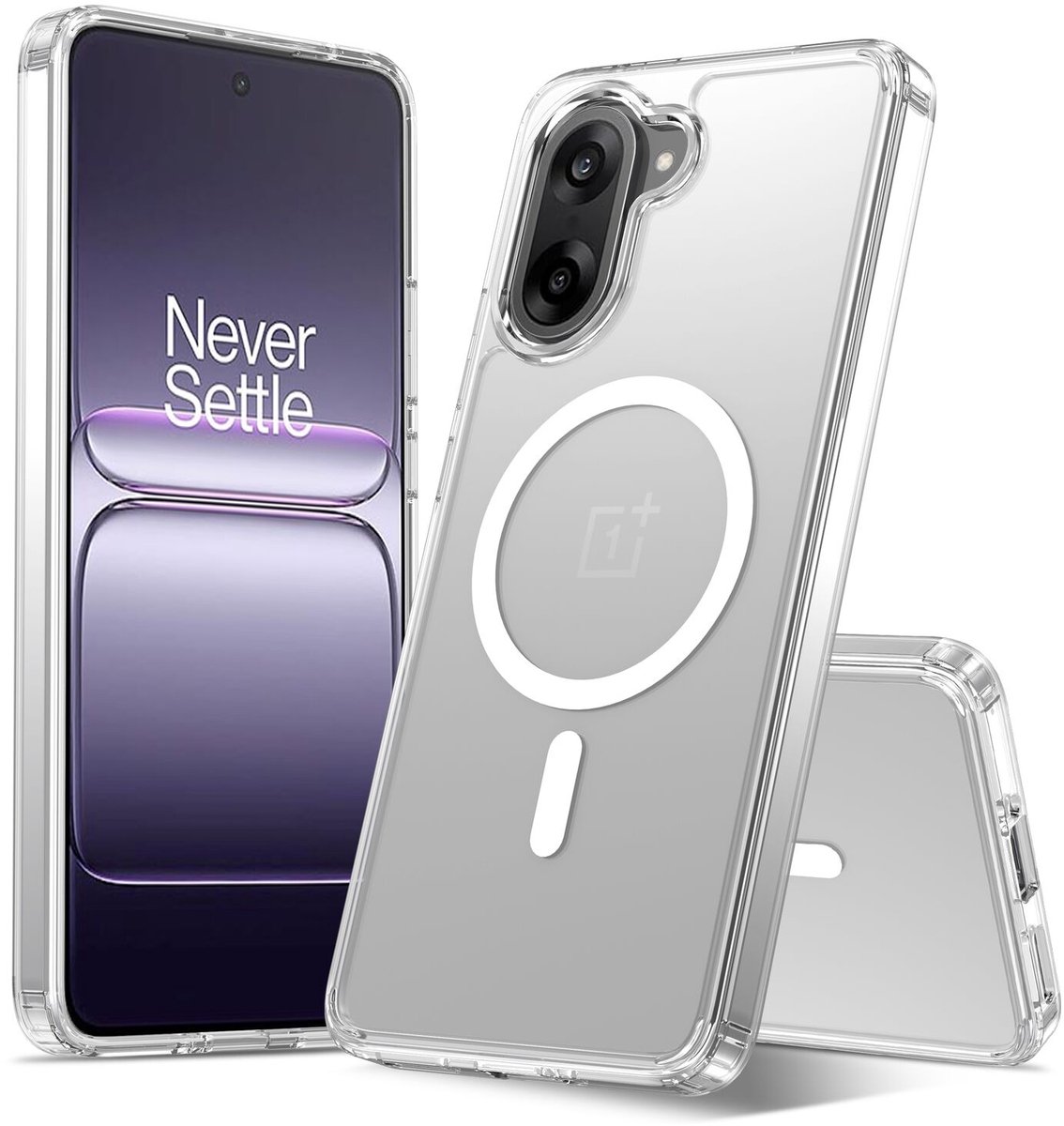 Hoesje Geschikt voor OnePlus Nord CE 5 - Compatibel met MagSafe / Qi2 - Hard Back Cover met Magneet - Transparant