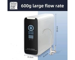 CreateEcom waterfiltersysteem - waterzuiveringssysteem - omgekeerde osmose - kraanwater filter - 15,3 x 45,6 x 38,4 - 600G - 1,57 L/Min