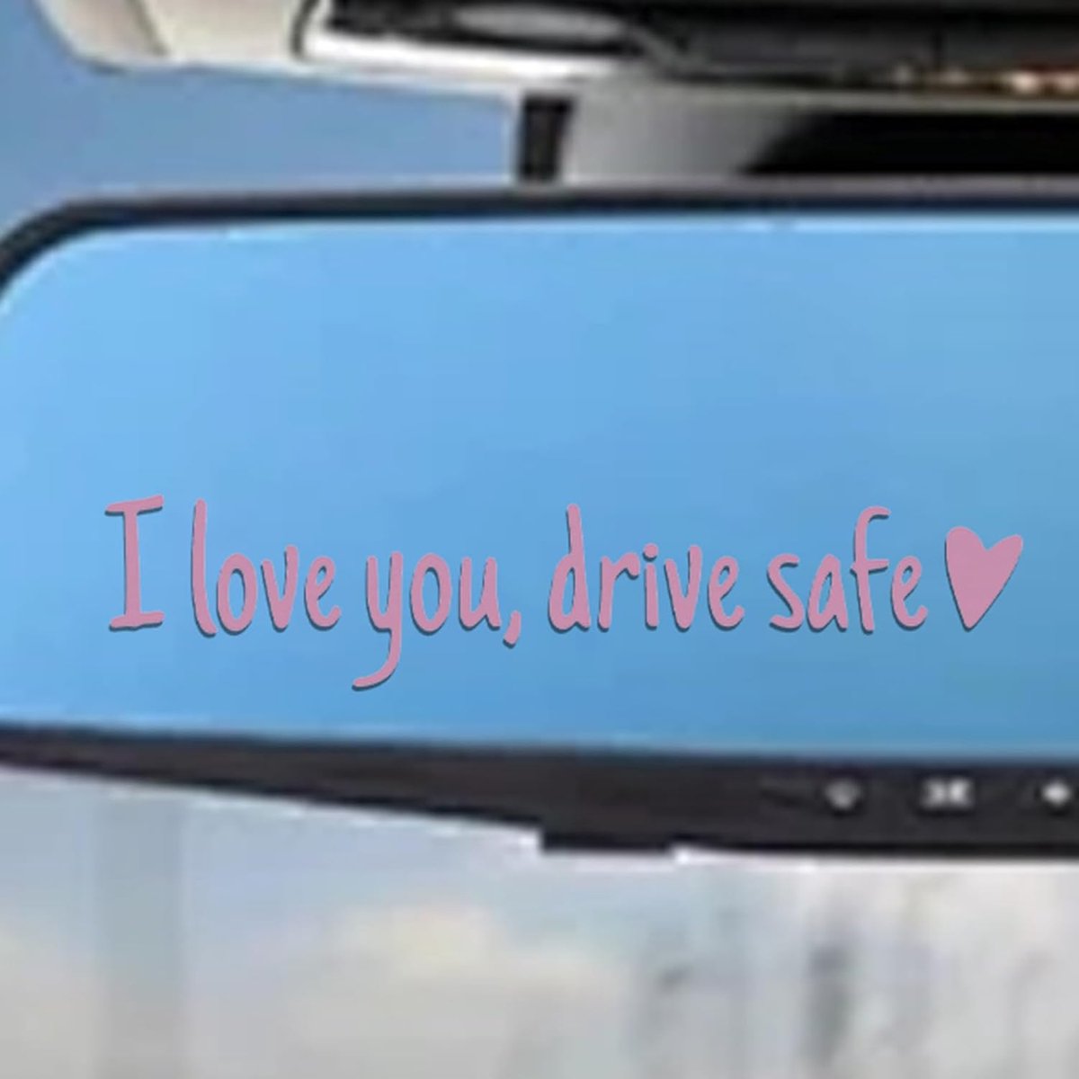 Achteruitkijkspiegel Sticker - Auto Belettering - Veilig Rijden - Zorggeïnspireerd Ontwerp