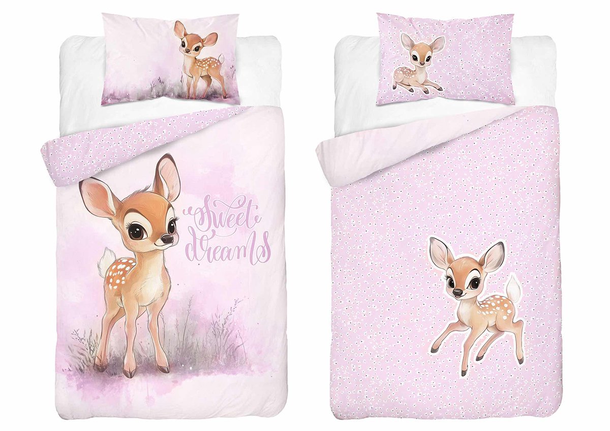 Schattig Hert BABY Dekbedovertrek, Hertje - 135 x 100 cm - Katoen ledikant peuter