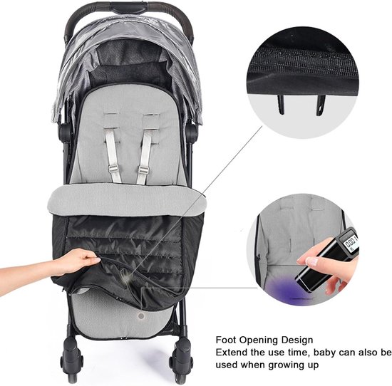 Kinderwagen Voetenzak - Baby Winterhoes - Warmte en comfort - Universele pasvorm - 40 x 85 cm - Zwart — afbeelding 2